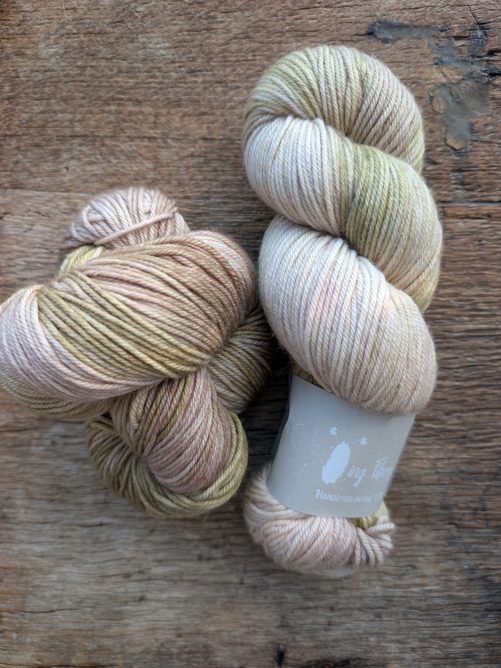 Qing Fibres Classic DK Yarn 2 Skeins Dew Tan Green